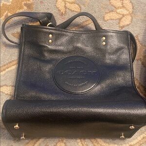 Coach Black Leather Tote Bag $150 (used 1 time briefly)